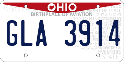 OH license plate GLA3914