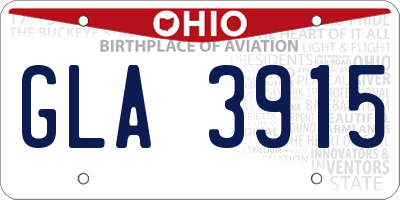 OH license plate GLA3915