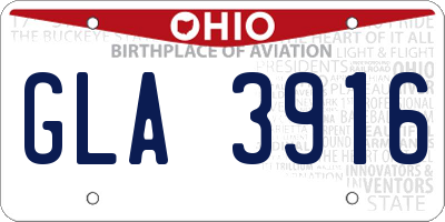 OH license plate GLA3916