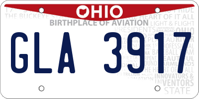 OH license plate GLA3917