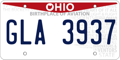 OH license plate GLA3937