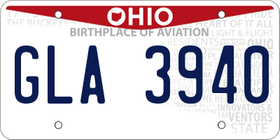 OH license plate GLA3940
