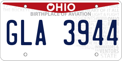 OH license plate GLA3944