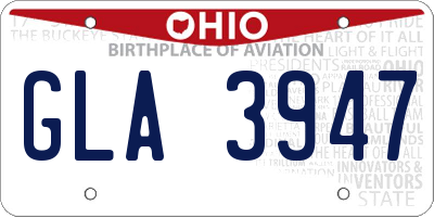 OH license plate GLA3947