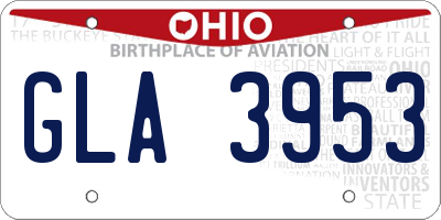 OH license plate GLA3953