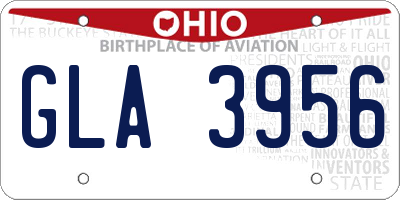 OH license plate GLA3956