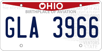OH license plate GLA3966