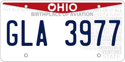 OH license plate GLA3977