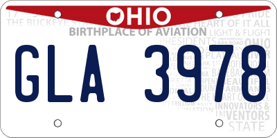 OH license plate GLA3978