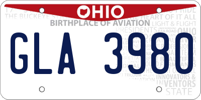 OH license plate GLA3980