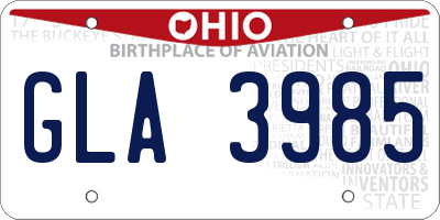 OH license plate GLA3985