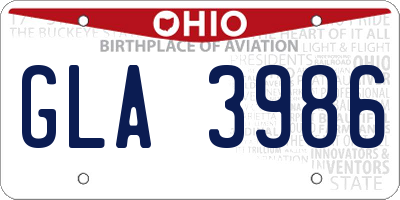 OH license plate GLA3986