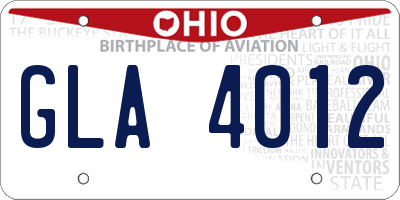 OH license plate GLA4012