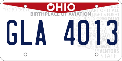 OH license plate GLA4013