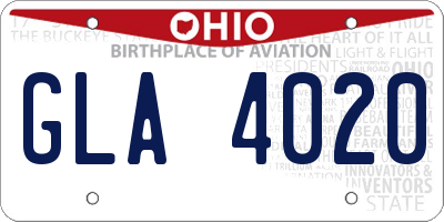 OH license plate GLA4020