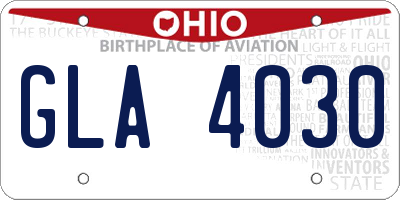OH license plate GLA4030