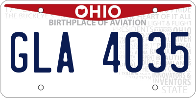 OH license plate GLA4035