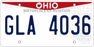 OH license plate GLA4036