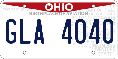 OH license plate GLA4040