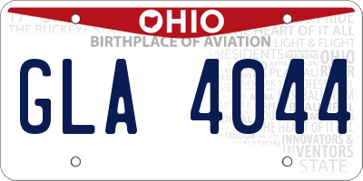 OH license plate GLA4044