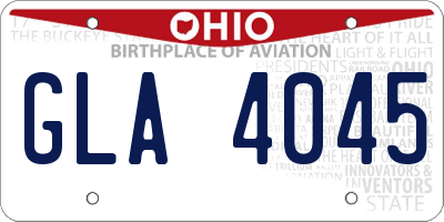 OH license plate GLA4045
