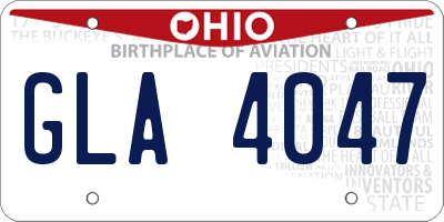 OH license plate GLA4047