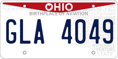 OH license plate GLA4049