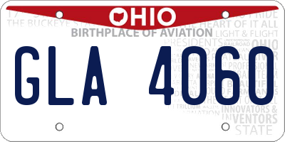OH license plate GLA4060