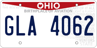 OH license plate GLA4062
