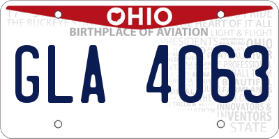 OH license plate GLA4063