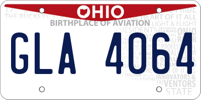 OH license plate GLA4064