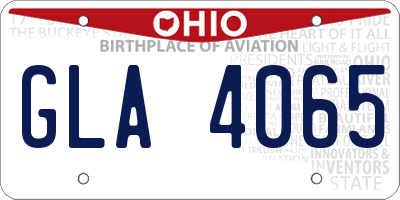 OH license plate GLA4065