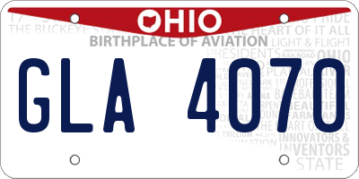 OH license plate GLA4070