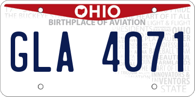 OH license plate GLA4071