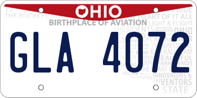 OH license plate GLA4072
