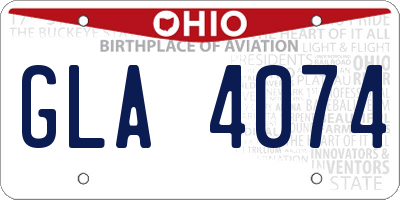 OH license plate GLA4074