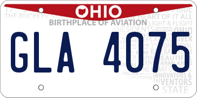 OH license plate GLA4075