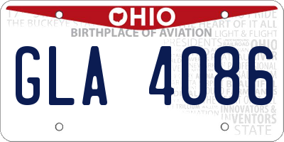 OH license plate GLA4086