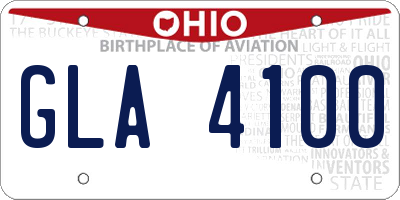 OH license plate GLA4100