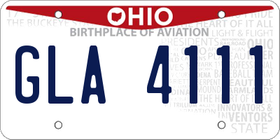 OH license plate GLA4111