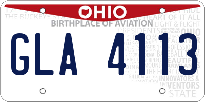 OH license plate GLA4113
