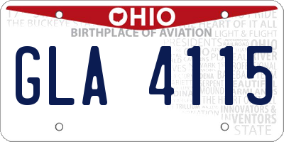 OH license plate GLA4115