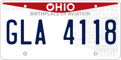 OH license plate GLA4118