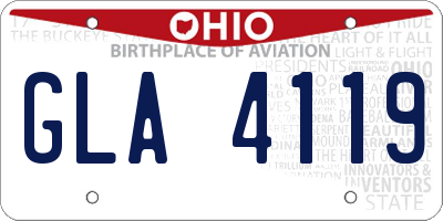 OH license plate GLA4119