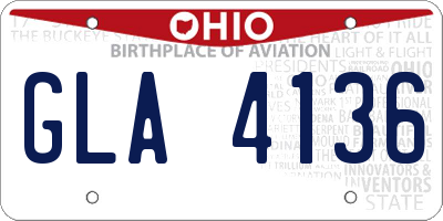 OH license plate GLA4136