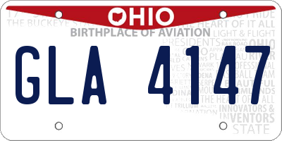 OH license plate GLA4147
