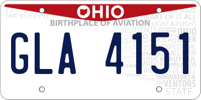 OH license plate GLA4151
