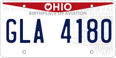 OH license plate GLA4180