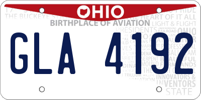 OH license plate GLA4192