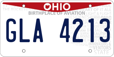 OH license plate GLA4213